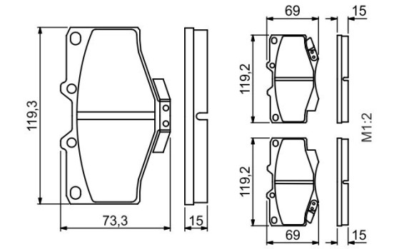 Brake Pad Set, disc brake BP130 Bosch, Image 3