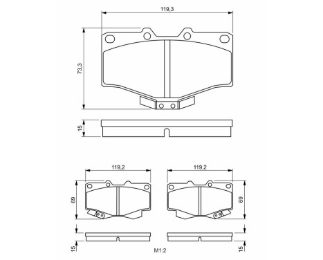 Brake Pad Set, disc brake BP130 Bosch, Image 8