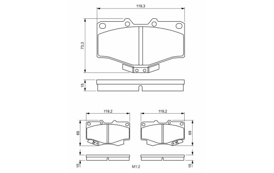 Brake Pad Set, disc brake BP130 Bosch, Image 8