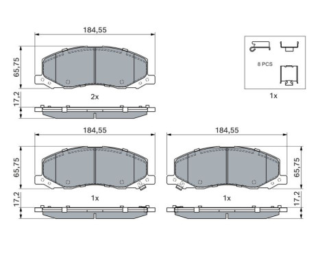 Brake Pad Set, disc brake BP1300 Bosch, Image 7