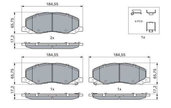 Brake Pad Set, disc brake BP1300 Bosch, Image 7