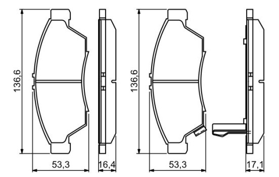 Brake Pad Set, disc brake BP1302 Bosch, Image 3