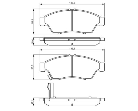 Brake Pad Set, disc brake BP1302 Bosch, Image 8