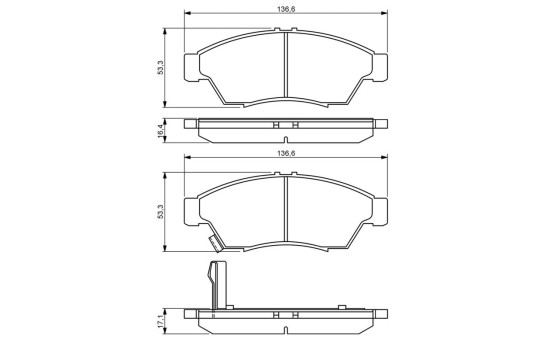 Brake Pad Set, disc brake BP1302 Bosch, Image 8