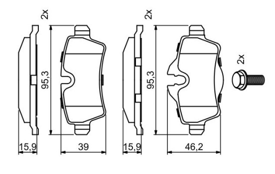 Brake Pad Set, disc brake BP1305 Bosch, Image 3