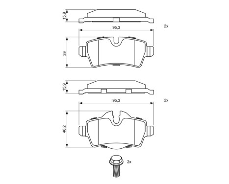 Brake Pad Set, disc brake BP1305 Bosch, Image 8