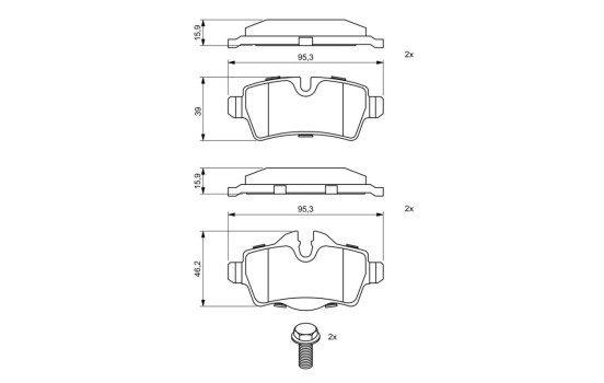 Brake Pad Set, disc brake BP1305 Bosch, Image 8