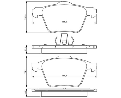 Brake Pad Set, disc brake BP1307 Bosch, Image 6