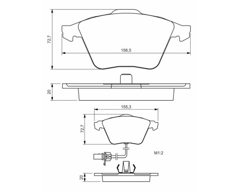Brake Pad Set, disc brake BP1311 Bosch, Image 8