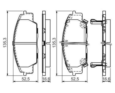 Brake Pad Set, disc brake BP1313 Bosch, Image 2