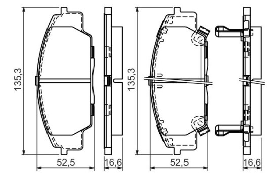 Brake Pad Set, disc brake BP1313 Bosch, Image 2