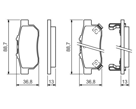 Brake Pad Set, disc brake BP1315 Bosch, Image 7