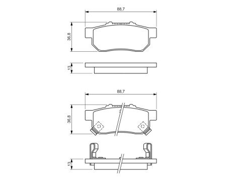 Brake Pad Set, disc brake BP1315 Bosch, Image 8
