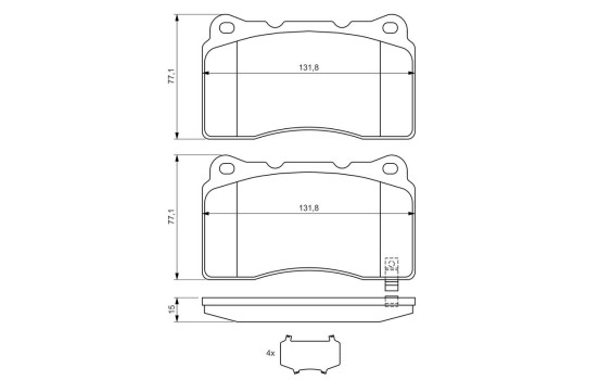 Brake Pad Set, disc brake BP1318 Bosch, Image 6