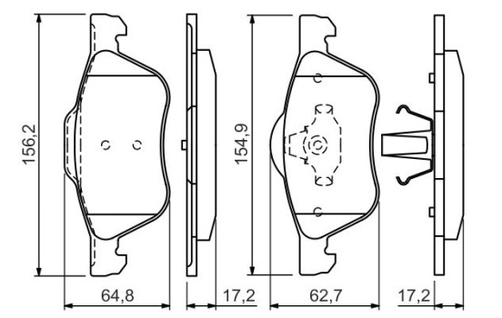 Brake Pad Set, disc brake BP1319 Bosch, Image 3