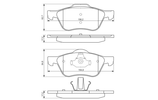 Brake Pad Set, disc brake BP1319 Bosch, Image 4