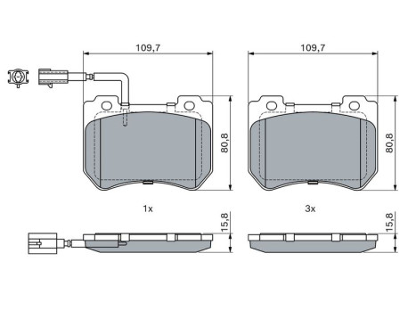 Brake Pad Set, disc brake BP1325 Bosch, Image 5