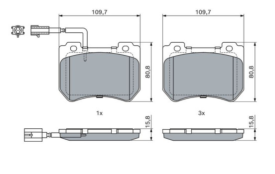 Brake Pad Set, disc brake BP1325 Bosch, Image 5