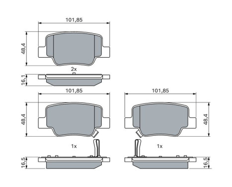 Brake Pad Set, disc brake BP1328 Bosch, Image 2