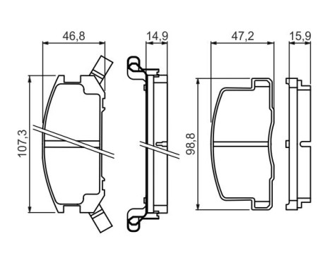 Brake Pad Set, disc brake BP1334 Bosch, Image 6