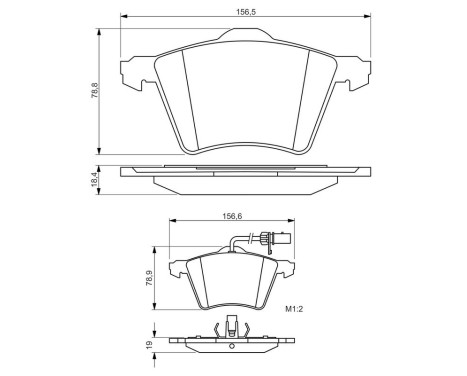 Brake Pad Set, disc brake BP1337 Bosch, Image 8