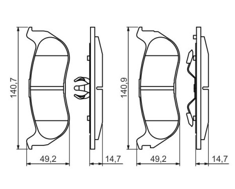 Brake Pad Set, disc brake BP1341 Bosch, Image 5