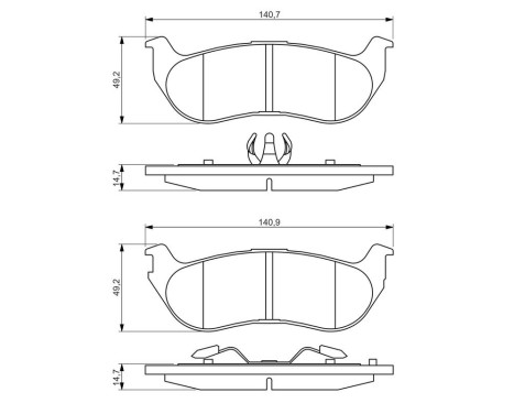 Brake Pad Set, disc brake BP1341 Bosch, Image 6