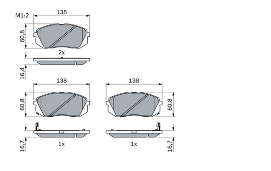 Brake Pad Set, disc brake BP1344 Bosch, Image 5