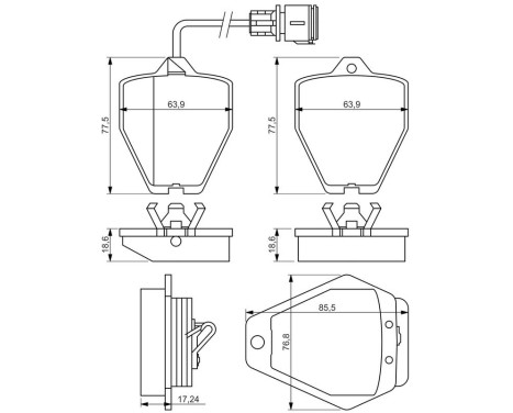 Brake Pad Set, disc brake BP1358 Bosch, Image 6