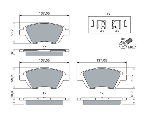 Brake Pad Set, disc brake BP1360 Bosch, Image 5