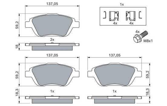 Brake Pad Set, disc brake BP1360 Bosch