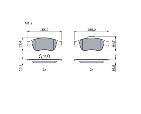 Brake Pad Set, disc brake BP1363 Bosch, Image 5