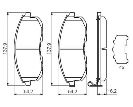 Brake Pad Set, disc brake BP1365 Bosch, Image 7