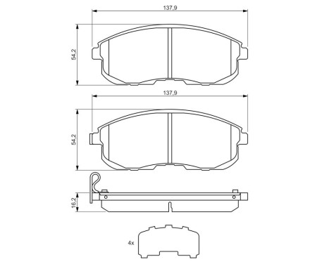 Brake Pad Set, disc brake BP1365 Bosch, Image 8