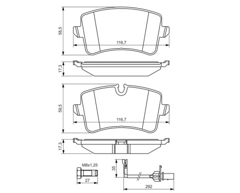 Brake Pad Set, disc brake BP1368 Bosch, Image 8
