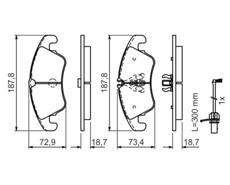 Brake Pad Set, disc brake BP1378 Bosch, Image 7