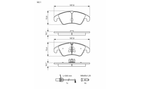 Brake Pad Set, disc brake BP1378 Bosch, Image 7