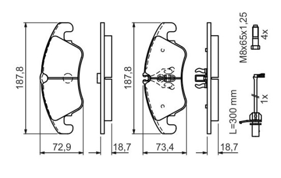 Brake Pad Set, disc brake BP1378 Bosch, Image 8
