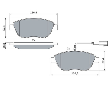 Brake Pad Set, disc brake BP1385 Bosch, Image 5