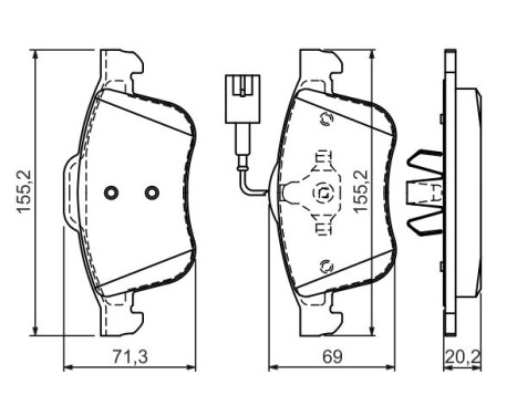 Brake Pad Set, disc brake BP1386 Bosch, Image 7