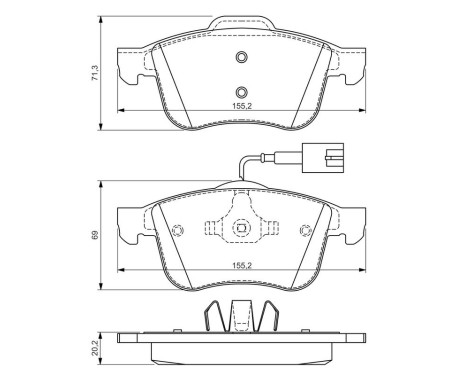 Brake Pad Set, disc brake BP1386 Bosch, Image 8