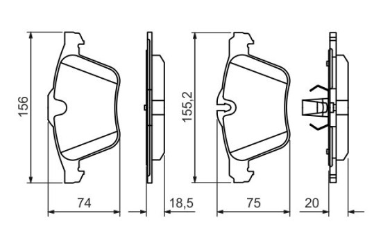 Brake Pad Set, disc brake BP1402 Bosch, Image 5