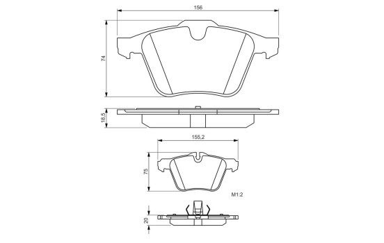 Brake Pad Set, disc brake BP1402 Bosch, Image 6