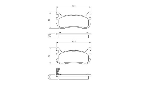 Brake Pad Set, disc brake BP1403 Bosch, Image 6