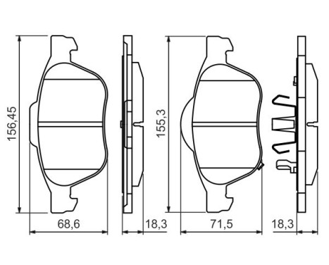 Brake Pad Set, disc brake BP1406 Bosch, Image 6