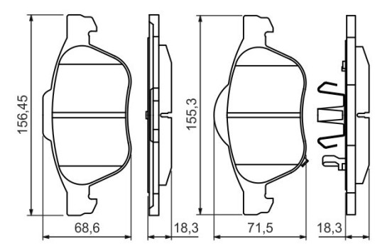 Brake Pad Set, disc brake BP1406 Bosch, Image 6