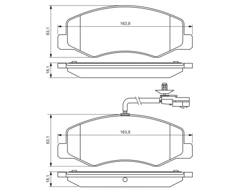 Brake Pad Set, disc brake BP1418 Bosch, Image 8