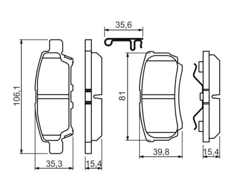 Brake Pad Set, disc brake BP1421 Bosch, Image 7