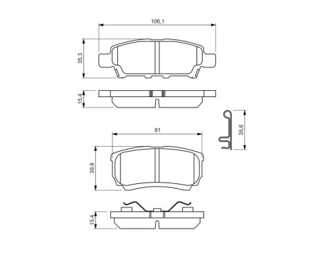 Brake Pad Set, disc brake BP1421 Bosch, Image 8