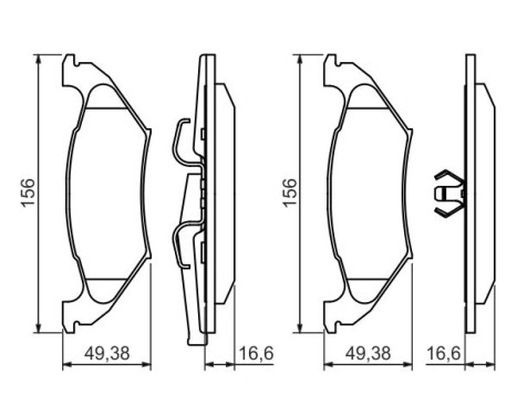 Brake Pad Set, disc brake BP1424 Bosch, Image 5